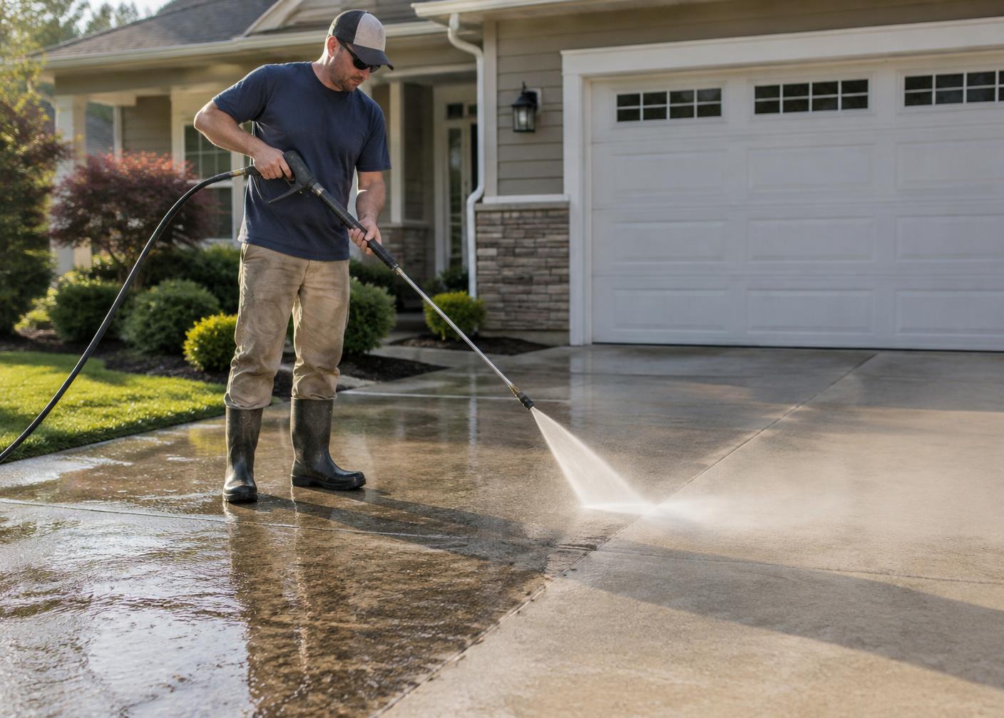Pressure Washing work in progress